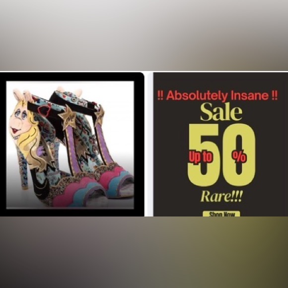 RETIRED!! HARD TO FIND, LIKE NEW Irregular Choice Miss Piggy Diva in Black/Multi - Picture 2 of 6